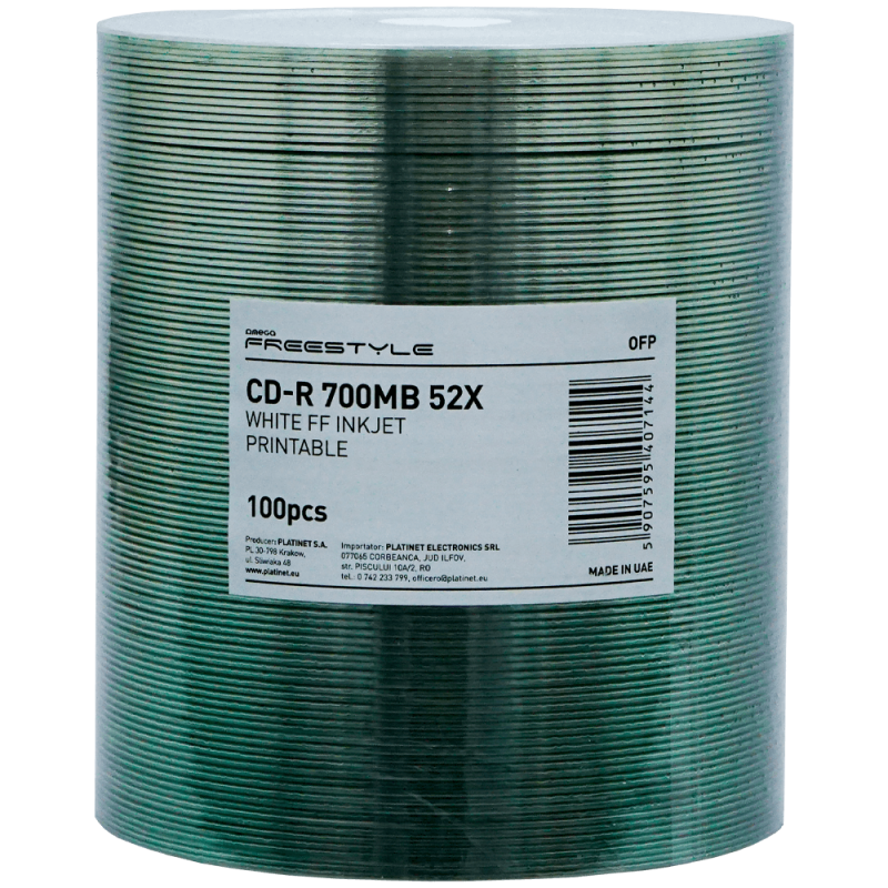 CD-R 700MB 52x printabil Inkjet, spindle 100 bucati Freestyle